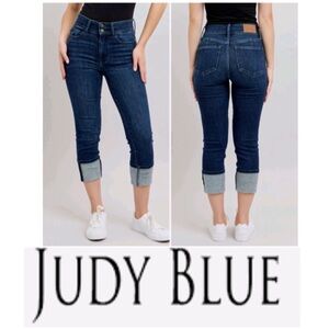 NWT Judy Blue High Rise Double Waist Band Capri Jeans